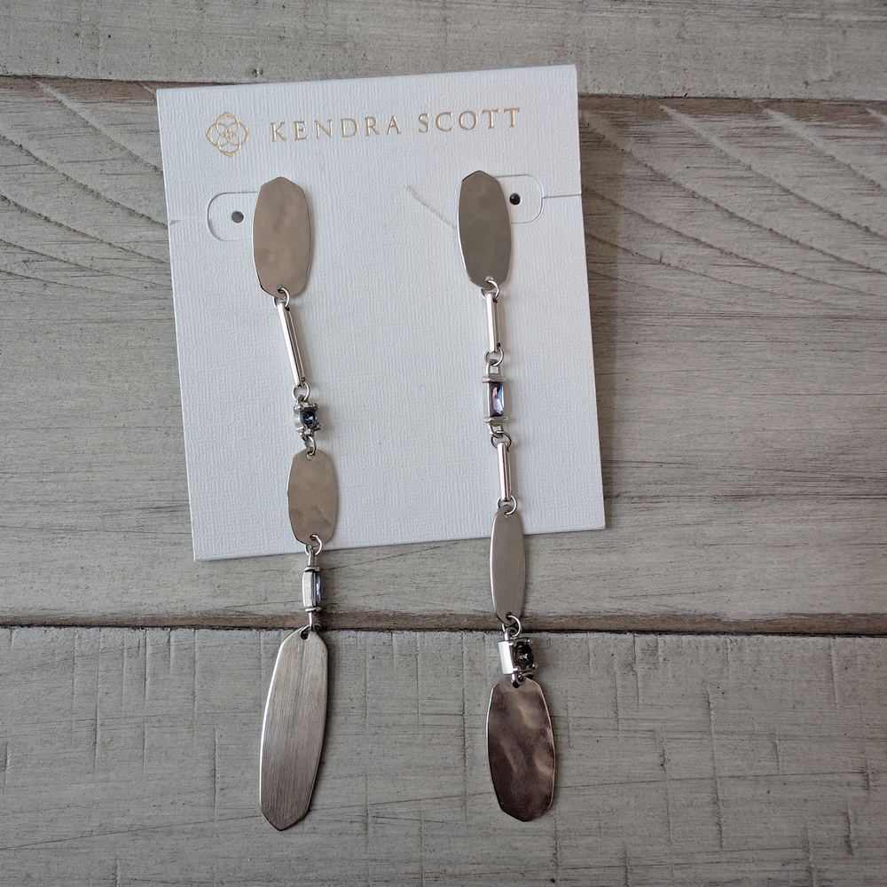 Kendra Scott Claret Silver Dangle Earrings